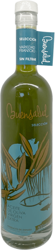109,95 € 免费送货 | 橄榄油 Buensalud 甄选, Sin Filtrar — 未过滤, EVOO 特级初榨 Jaén 西班牙 Frantoio — 弗兰托约 中瓶装 50 cl
