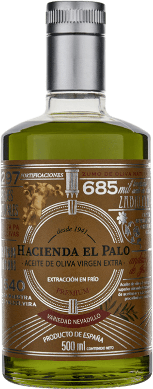 18,95 € Envío gratis | Aceite de Oliva Hacienda el Palo Premium, AOVE Virgen Extra Jaén España Nevadillo Botella Medium 50 cl