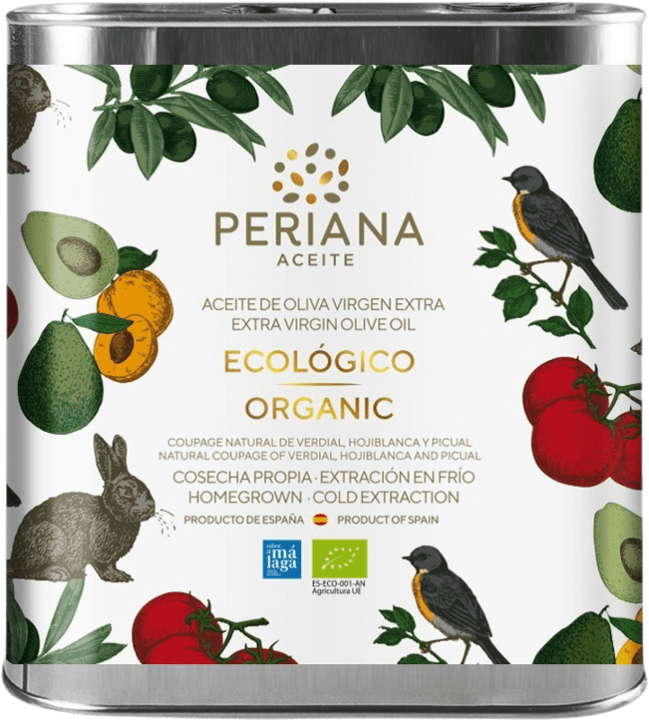 46,95 € 送料無料 | オリーブオイル Periana EVOO エキストラバージン Málaga スペイン Eco — エコ ビオ オーガニック スペシャル缶 2,5 L