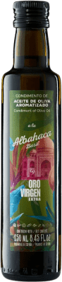 102,95 € Бесплатная доставка | Коробка из 12 единиц Оливковое масло Aceitex Oro — Золотая версия, ЭВО Экстра Вирджин Ciudad Real Испания Cornicabra — Корникабра Мини-бутылка 25 cl Albahaca — Базилик