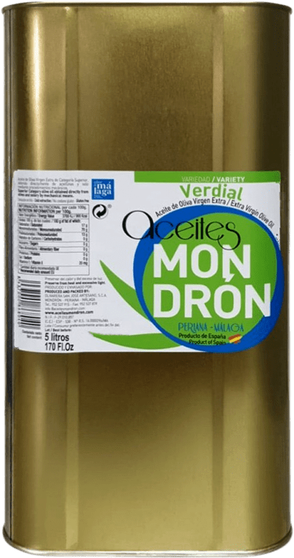 66,95 € Kostenloser Versand | Olivenöl Mondrón E-NOL Extra Nativ Málaga Spanien Verdial Spezialdose 5 L