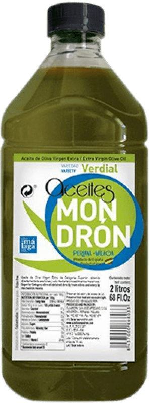 33,95 € Envío gratis | Aceite de Oliva Mondrón AOVE Virgen Extra Málaga España Verdial Garrafa 2 L PET