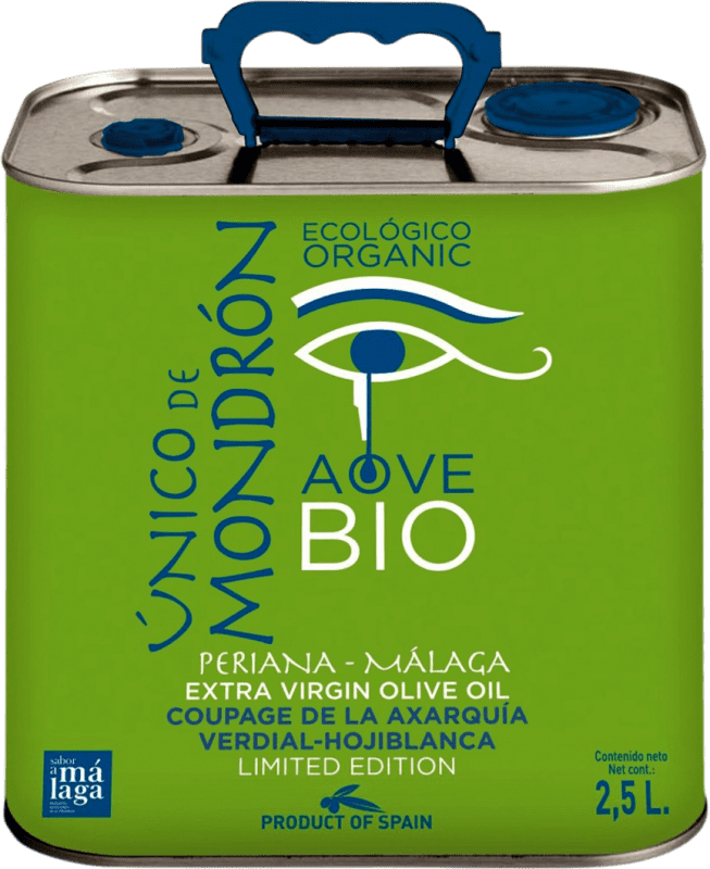 45,95 € 免费送货 | 橄榄油 Mondrón Único EVOO 特级初榨 Málaga 西班牙 Verdial — 维迪亚尔 Bio — 生态 有机 天然 特殊罐 2,5 L