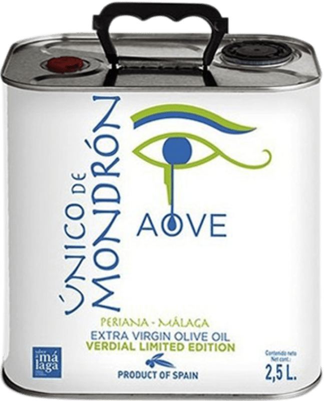 43,95 € Kostenloser Versand | Olivenöl Mondrón Único E-NOL Extra Nativ Málaga Spanien Verdial Spezialdose 2,5 L