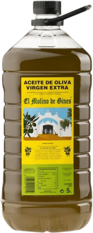 49,95 € Free Shipping | Olive Oil San Cristóbal El Molino de Gines EVOO Extra Virgin Sevilla Spain Jerrycan 5 L PET