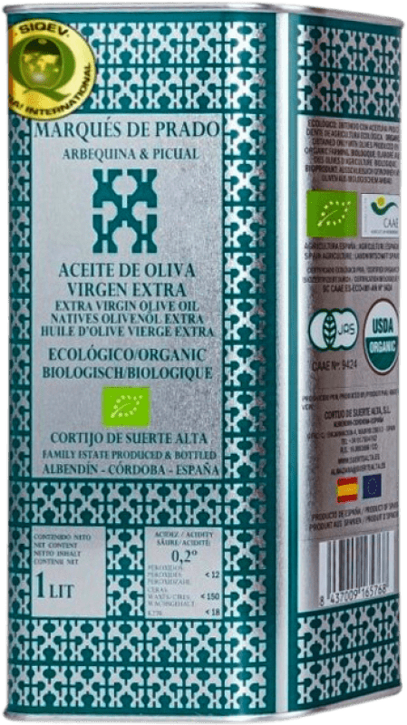 19,95 € 免费送货 | 橄榄油 Cortijo de Suerte Alta Marqués de Prado Virgen Extra Selección Familiar Ecológico Córdoba 西班牙 大罐头 1 L