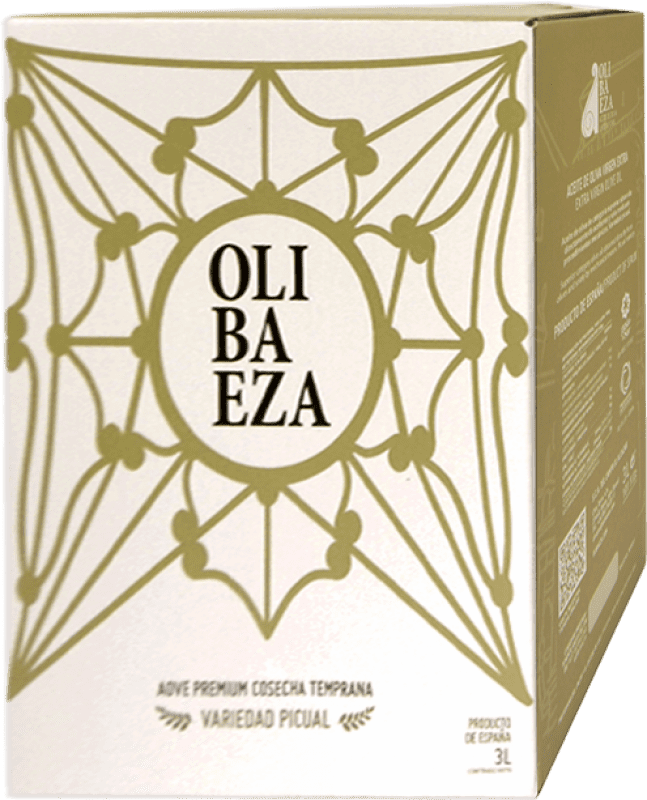 82,95 € 免费送货 | 橄榄油 Olibaeza Premium — 高端, EVOO 特级初榨 Jaén 西班牙 Picual — 皮夸尔 Bag in Box — 盒中袋 3 L
