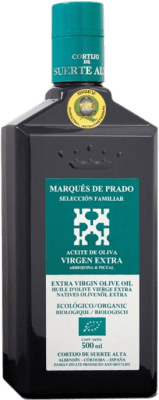 92,95 € 免费送货 | 盒装8个 橄榄油 Cortijo de Suerte Alta Marqués de Prado Virgen Extra Selección Familiar Ecológico Córdoba 西班牙 小瓶 25 cl