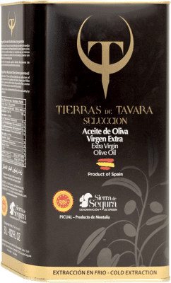 36,95 € Envio grátis | Azeite de Oliva Tierras de Tavara Seleção, AOVE Virgem Extra D.O. Sierra de Segura Jaén Espanha Picual Lata Especial 3 L
