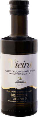 108,95 € Envío gratis | Caja de 12 unidades Aceite de Oliva As Pontis Vieiru Virgen Extra D.O.P. Gata-Hurdes Cáceres España Manzanilla Botellín 25 cl