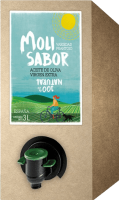 53,95 € Envio grátis | Azeite de Oliva Oleícola Jaén Molisabor AOVE Virgem Extra Jaén Espanha Frantoio Bag in Box 3 L