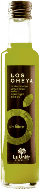 96,95 € Envío gratis | Caja de 24 unidades Aceite de Oliva La Unión Los Omeya Sin Filtrar, AOVE Virgen Extra Córdoba España Botellín 25 cl
