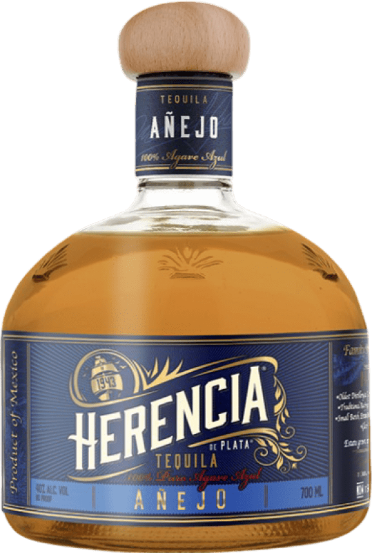 77,95 € Envio grátis | Tequila Tequilas del Señor Herencia de Plata Añejo México Garrafa 70 cl