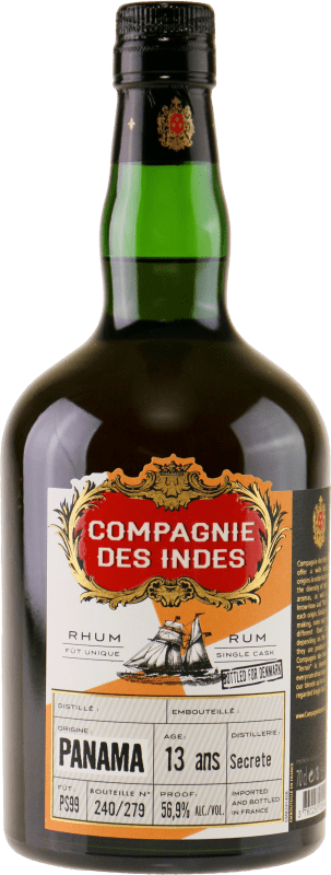 86,95 € Бесплатная доставка | Ром Compagnie des Indes Cask Panamá Франция 13 Лет бутылка 70 cl