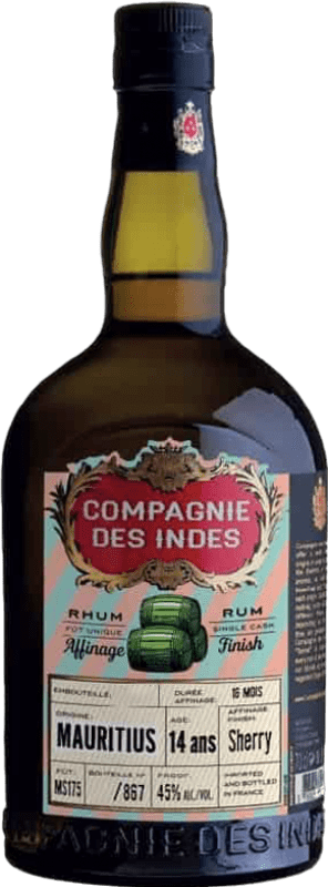 101,95 € 免费送货 | 朗姆酒 Compagnie des Indes Mauritius Sherry Cask Finish — 橡木桶陈酿收尾 法国 70 cl