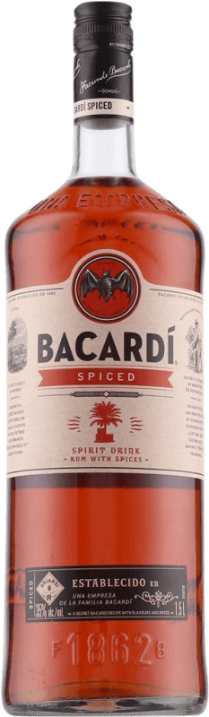 39,95 € Kostenloser Versand | Rum Bacardí Spiced Gewürzt Italien Spezielle Flasche 1,5 L