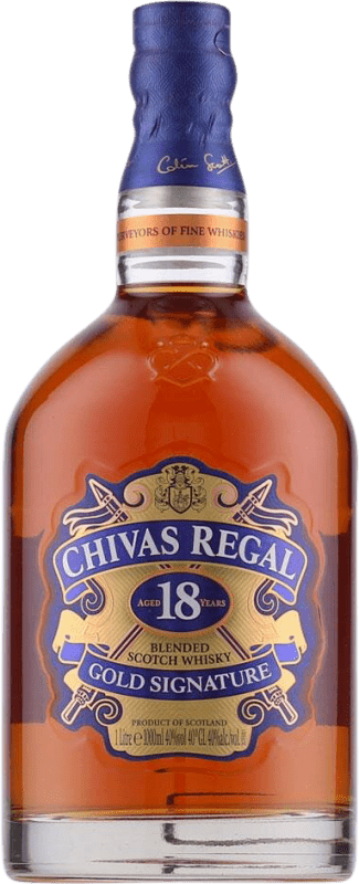 92,95 € 免费送货 | 调和威士忌 Chivas Regal Gold — 金色版, Signature — 典藏 斯佩塞 英国 18 岁 1 L