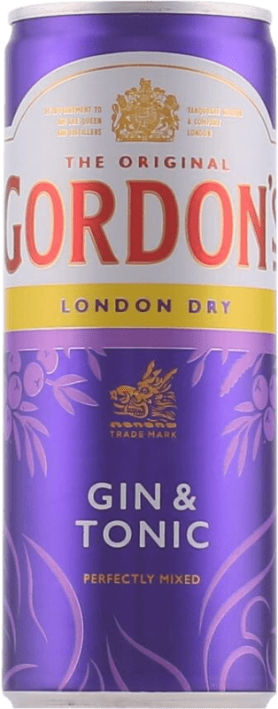 2,95 € Envio grátis | Mixer Gordon's Reino Unido Lata 25 cl GinTonic — Gin Tónico