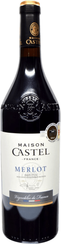 11,95 € Spedizione Gratuita | Vino rosso Maison Castel I.G.P. Vin de Pays d'Oc Francia Merlot Bottiglia 75 cl