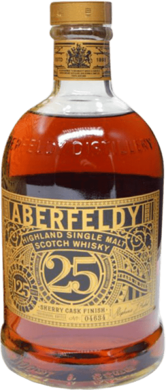 753,95 € Envío gratis | Whisky Single Malt Aberfeldy Sherry Cask Finish 125th Anniversary Edition Reino Unido 25 Años Botella 70 cl