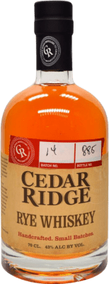 76,95 € Бесплатная доставка | Виски Бурбон Cedar Ridge. Rye Соединенные Штаты бутылка 70 cl