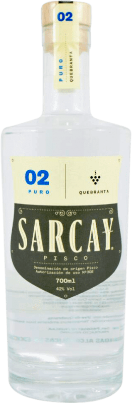31,95 € Free Shipping | Pisco Peruvian. Sarcay Quebranta Peru 70 cl