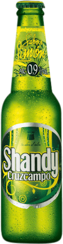 19,95 € Envio grátis | Caixa de 24 unidades Cerveja Cruzcampo Shandy Espanha Garrafinha 25 cl Limón — Limão