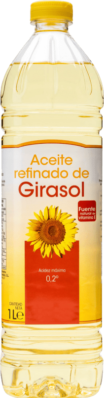 5,95 € 免费送货 | 食用油 Marca Blanca. Aceite Refinado de Girasol 西班牙 瓶子 1 L