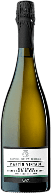 21,95 € Kostenloser Versand | Weißer Sekt Conde de Valicourt Martin Vintage Brut Natur Große Reserve D.O. Cava Spanien Macabeo, Xarel·lo, Parellada Flasche 75 cl