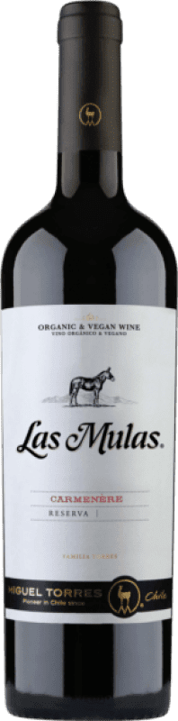 12,95 € Kostenloser Versand | Rotwein Torres Las Mulas I.G. Valle Central Zentrales Tal Spanien Carmenère 75 cl