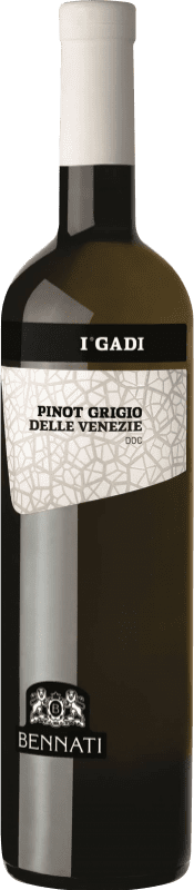 8,95 € Envio grátis | Vinho Branco Bennati I Gadi Seco I.G.T. Veneto Vêneto Itália Pinot Cinzento 75 cl