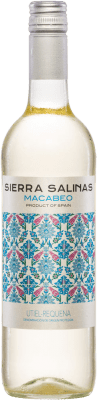 7,95 € Бесплатная доставка | Белое вино Coviñas Sierra Salinas Blanco сухой D.O. Utiel-Requena Испания Macabeo бутылка 75 cl