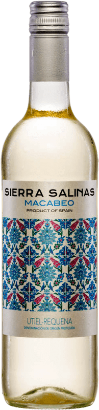 8,95 € Kostenloser Versand | Weißwein Coviñas Sierra Salinas Seco — Trocken D.O. Utiel-Requena Spanien Macabeo 75 cl