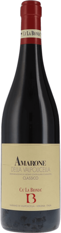 69,95 € Envoi gratuit | Vin rouge Cà la Bionda Classico Sec D.O.C.G. Amarone della Valpolicella Vénétie Italie Corvina, Rondinella, Corvinone Bouteille 75 cl