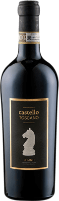 12,95 € Spedizione Gratuita | Vino Rosso Castello Toscano Secco D.O.C.G. Chianti Toscana Italia Sangiovese Bottiglia 75 cl