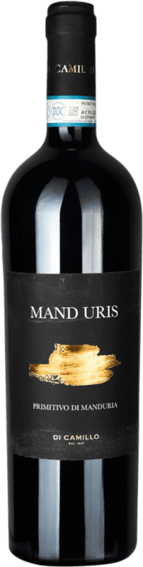 16,95 € Spedizione Gratuita | Vino rosso Di Camillo Mand Uris Secco D.O.C. Primitivo di Manduria Puglia Italia Primitivo Bottiglia 75 cl