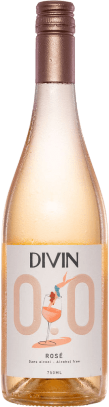 14,95 € Free Shipping | Rosé wine Divin NoLow Rosé 0,0 Semi-Dry Semi-Sweet I.G.P. Val de Loire Loire France Pinot Black, Sauvignon White, Chenin White Bottle 75 cl Alcohol-Free