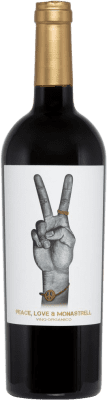 12,95 € Envío gratis | Vino tinto Ego Peace Love Orgánico Seco D.O. Jumilla España Monastrell Botella 75 cl