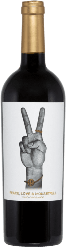 12,95 € Envío gratis | Vino tinto Ego Peace Love Orgánico Seco D.O. Jumilla España Monastrell Botella 75 cl