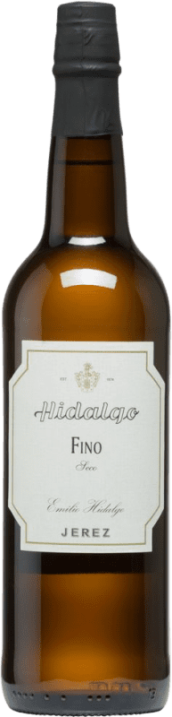 16,95 € Бесплатная доставка | Белое вино Emilio Hidalgo Fino Seco сухой D.O. Jerez-Xérès-Sherry Испания Palomino Fino бутылка 75 cl