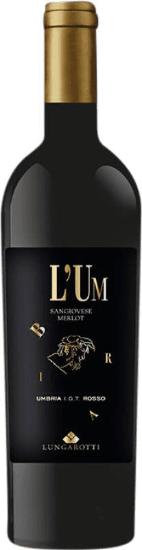 14,95 € Free Shipping | Red wine Lungarotti L'Um Rosso Dry I.G.T. Umbria Umbria Italy Merlot, Sangiovese Bottle 75 cl