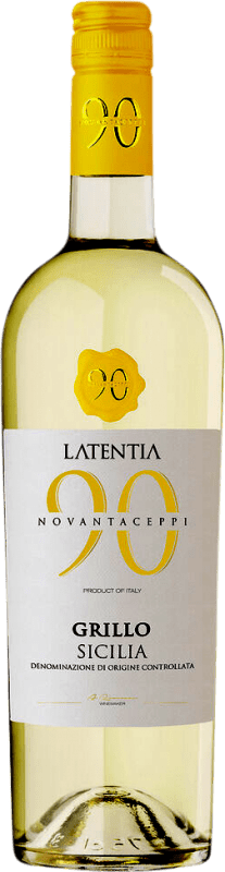 8,95 € Envío gratis | Vino blanco Novantaceppi Seco D.O.C. Sicilia Sicilia Italia Grillo Botella 75 cl