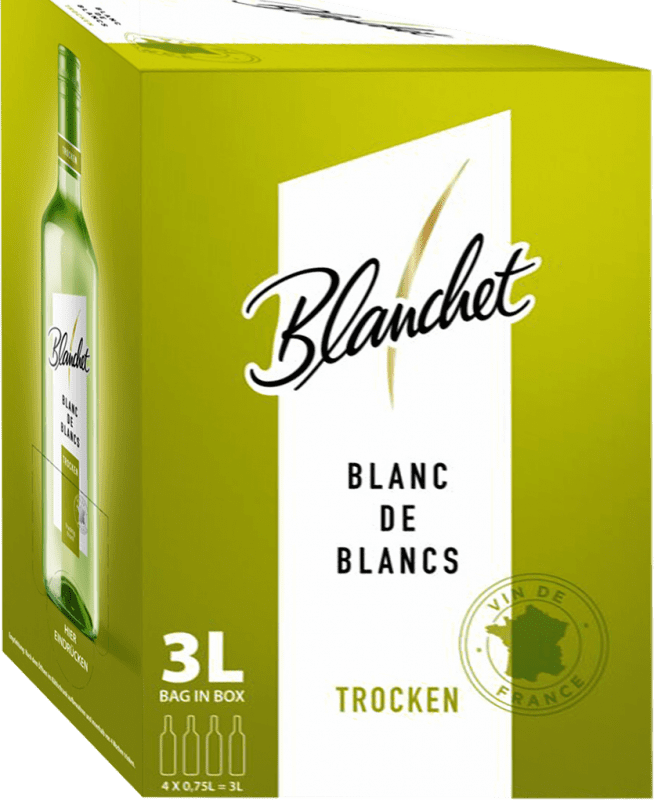 23,95 € Envío gratis | Vino Blanco Rotkäppchen Mumm Blanchet Seco Blanc de Blancs Francia Bag in Box 3 L