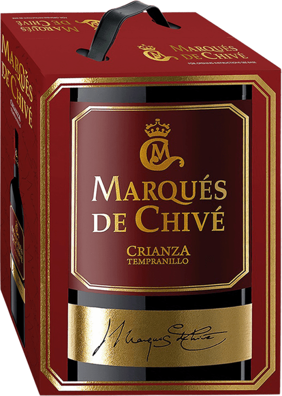 22,95 € Envoi gratuit | Vin Rouge Vicente Gandía Marqués de Chivé Crianza D.O. Utiel-Requena Espagne Tempranillo Bag in Box 3 L