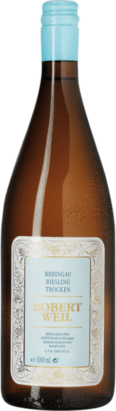 23,95 € Envio grátis | Vinho Branco Robert Weil Trocken — Seco VDP Gutswein — Vinho de Propriedade Q.b.A. Rheingau Rheingau Alemanha Riesling 1 L