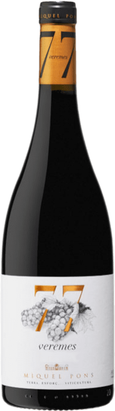12,95 € Envío gratis | Vino tinto Miquel Pons 77 Veremes D.O. Penedès Cataluña España Syrah, Garnacha, Cabernet Sauvignon Botella 75 cl