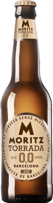 19,95 € Envío gratis | Caja de 12 unidades Cerveza Moritz Tostada 0,0 España Botellín Tercio 33 cl Sin Alcohol