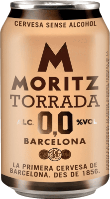 27,95 € Free Shipping | 24 units box Beer Moritz Tostada — Amber Toasted Spain Can 33 cl 0.0 Zero Zero Alcohol-Free