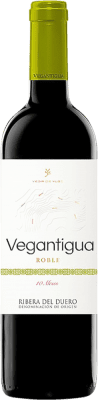 13,95 € Envio grátis | Vinho tinto Vegantigua. 10 Meses Carvalho Castela e Leão Espanha Tempranillo Garrafa 70 cl