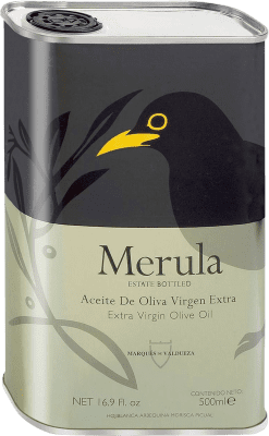 14,95 € Envío gratis | Aceite de Oliva Marqués de Valdueza Merula Extremadura España Lata 50 cl